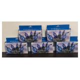 S - Lot of 5 New Blue Battery Operated Indoor Light Sets