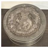 S - Holiday Silver Tinsel, Decorative Trees and Vintage Santa Tin