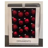 S - Assorted New Red Glass Ornaments