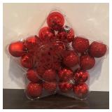 S - Assorted New Red Glass Ornaments