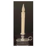S - Set of 6 Silver Electric Candle Lamps