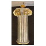 TR - Glass Ionic Column Ornament with Gold Detailing
