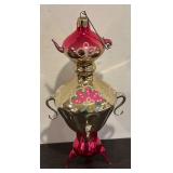S - Set of 2 Glass Teapot and Samovar Ornaments