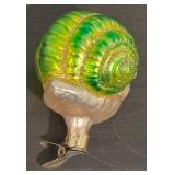 TR - Old World Christmas Smiley Snail Glass Clip Ornament