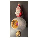 TR - Christopher Radko Double Sided Santa Glass Ornament