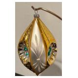 S - Golden Accented Christmas Ornament with Stand