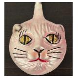 TR - Vintage-Style Cat Face Glass Christmas Ornament