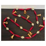 S - Christopher Radko Bell Garland with Red and Gold Ornaments