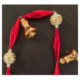 S - Christopher Radko Bell Garland with Red and Gold Ornaments