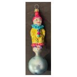 TR - Christopher Radko Circus Star Clown Glass Ornament