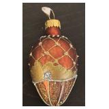 S - Set of 5 Decorative Egg-Shaped Glass Ornaments