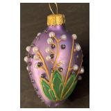 S - Set of 5 Decorative Egg-Shaped Glass Ornaments