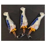 S - Set of 3 Vintage Penguin Clip Ornaments
