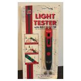 TR - Holiday Lights and Accessories Lot: 100 Light Holders, Clear Light Set, Red LED String, Light Tester and More