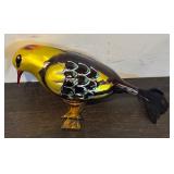 TR - Vintage Metal Bird Clip Ornament with Feather Tail