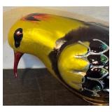 TR - Vintage Metal Bird Clip Ornament with Feather Tail