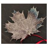 S - Set of 4 Silver Plated Leaf Ornaments
