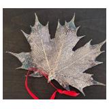 S - Set of 4 Silver Plated Leaf Ornaments