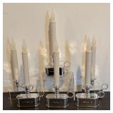 TR - Set of 6 Battery Operated Silver Candlestick Lamps
