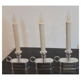 TR - Set of 6 Battery Operated Silver Candlestick Lamps