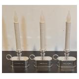 TR - Set of 6 Battery Operated Silver Candlestick Lamps