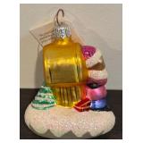 FR - Christopher Radko Bear Mail Glass Ornament