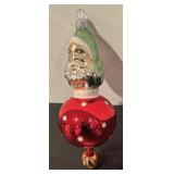 Fr - Festive Santa Claus Glass Holiday Ornament