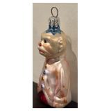 FR - Christopher Radko Monkey Man Glass Ornament