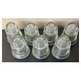 G - Set of 7 Vintage Glass Insulators