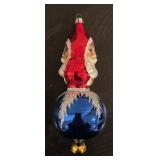 FR - Christopher Radko Santa on Ball Glass Ornament