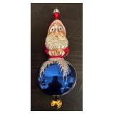 FR - Christopher Radko Santa on Ball Glass Ornament