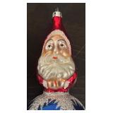 FR - Christopher Radko Santa on Ball Glass Ornament