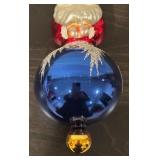 FR - Christopher Radko Santa on Ball Glass Ornament