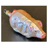FR - Christopher Radko Pink Pig Glass Ornament