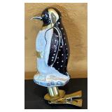 FR - Festive Glass Penguin Clip Ornament