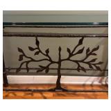MB - Glass Top Console Table with Metal Tree Design