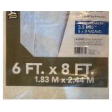 LR - Lot of 5 Unopened Yardworks Standard Duty Poly Tarps 6 ft x 8 ft
