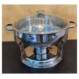 MB - Stainless Steel Chafing Dish and Restoration Hardware Domed Serving Platter