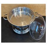 MB - Stainless Steel Chafing Dish and Restoration Hardware Domed Serving Platter