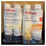MB - Lot of Staples Paper Cups with Lids Assorted 12oz and 16oz Packs
