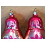 FR - Pair of Russian Doll Glass Ornaments