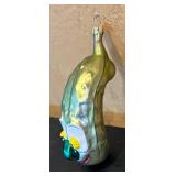 FR - Glass Christmas Pickle Ornament with Whimsical Face