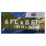 LR - Lot of 5 New Yardworks Standard-Duty Poly Tarps 6x8 and 5x7 ft Sealed