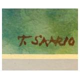 MB - Vintage Monogrammed Wooden Box and Framed Original T. Saario Painting