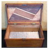 MB - Vintage Monogrammed Wooden Box and Framed Original T. Saario Painting