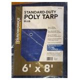 MBC - Set of 5 New Yardworks Standard-Duty 6 x 8 ft Poly Tarps