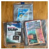 MBC - Lot of 3 Reversible Tarps by Storage Shop and P-Line Assorted Sizes