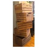 T - Set of 5 Wooden Storage Crates