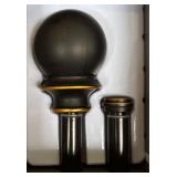 MBC - Kenney Fast Fit Double Curtain Rod Set 36-66 Inch Black with Gold Trim