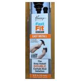 MBC - Kenney Fast Fit Double Curtain Rod Set 36-66 Inch Black with Gold Trim